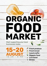 Food market poster template vector