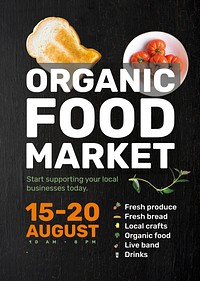 Food market poster template vector