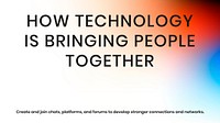 Technology brings people template vector tech company presentation in modern gradient colors