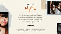 Size myth collage template vector fashion blog banner in earth tone