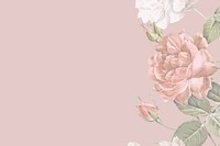 Vintage rose background, flower border in aesthetic design vector