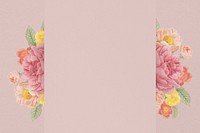 Aesthetic flower background, rose border frame in vintage design vector