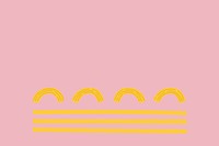 Spaghetti pasta food background in pink cute doodle style