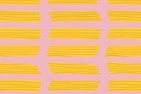 Penne pasta food pattern background in pink cute doodle style