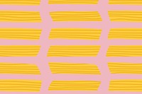 Penne pasta food pattern background in pink cute doodle style