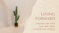 Inspirational quote blog banner template, minimal living forward graphic vector