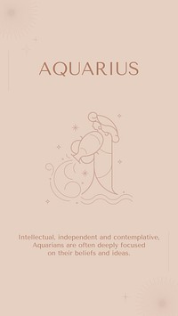 Minimal Instagram story template, Aquarius | Premium Vector Template ...