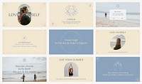 Spiritual quote blog banner template, minimal graphic psd set