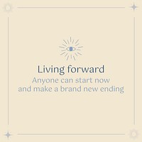 Living forward instagram post template, minimal inspirational quote vector