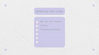 Spiritual blog banner template, minimal self-care checklist graphic vector