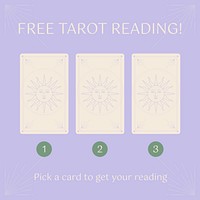 Minimal facebook post template, tarot card reading, marketing ad psd