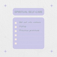 Spiritual quote instagram post template, minimal self-care checklist graphic psd