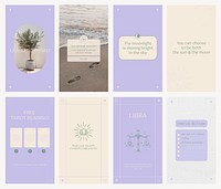 Inspirational quote instagram story template, minimal graphic psd set