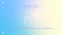 Pisces blog banner template, pastel gradient horoscope graphic vector