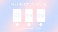 Gradient blog banner template, tarot card reading, marketing ad vector