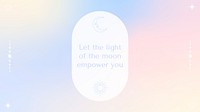 Spiritual quote blog banner template, pastel gradient graphic vector