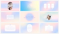 Spiritual quote blog banner template, gradient graphic psd set