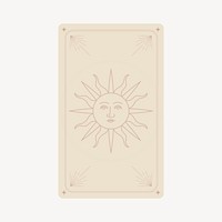 Mystic sun clipart, aesthetic tarot card, magic design vector