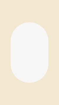 Beige oval frame, geometric design vector