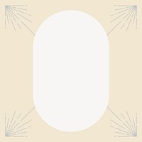 Beige oval frame, geometric design vector