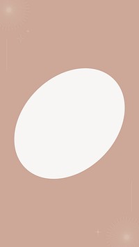 Brown oval frame, geometric design vector