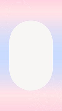 Pastel gradient oval frame, geometric design vector