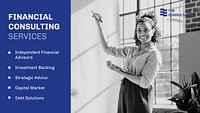 Financial consulting blog banner template,  debt solutions psd