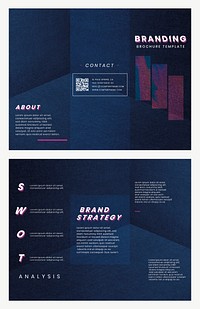 Tri-fold brochure template vector for branding modern style set