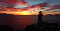 Lighthouse in Loutraki, Greece. Original public domain image from Wikimedia Commons