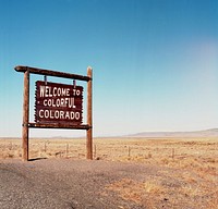 Welcome to colorful Colorado sign. Original public domain image from Wikimedia Commons