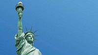 Statue of Liberty desktop wallpaper, blue sky background