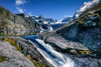 Beautiful nature landscape, Fiordland National Park, New Zealand. Original public domain image from Wikimedia Commons