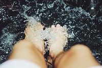 Feet in the cold water. Original public domain image from Wikimedia Commons