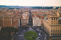Panoramic view of the city of Rome from the Altare della Patria. Original public domain image from <a href="https://commons.wikimedia.org/wiki/File:Rome_Altare_della_Patria_(Unsplash).jpg" target="_blank">Wikimedia Commons</a>