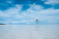 Man at a beach. Original public domain image from Wikimedia Commons