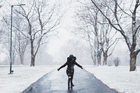 A woman running along a snow surrounded path at YWAM Kansas City. Original public domain image from <a href="https://commons.wikimedia.org/wiki/File:Opportunity_(Unsplash).jpg" target="_blank" rel="noopener noreferrer nofollow">Wikimedia Commons</a>