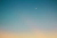 Crescent moon on pastel sky. Original public domain image from <a href="https://commons.wikimedia.org/wiki/File:Half_moon_(Unsplash).jpg" target="_blank">Wikimedia Commons</a>