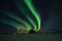 Northern light night sky, Norway. Original public domain image from Wikimedia Commons