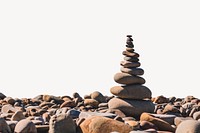 Rock stack border background, off white design psd