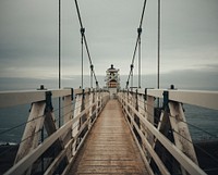 Bridge to the lighthouse. Original public domain image from Wikimedia Commons