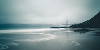 Baker Beach view with golden gate bridge background in San Francisco, United States. Original public domain image from Wikimedia Commons