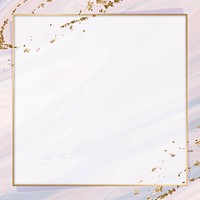 Square gold frame psd pastel purple marble paint