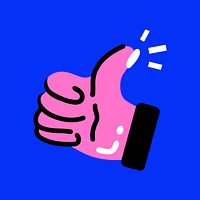 Funky thumbs up illustration psd