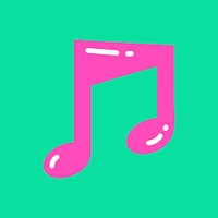 Pink music icon psd on green background