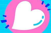 White heart psd on pink and blue background