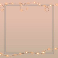 Wired lights psd border frame on pink background