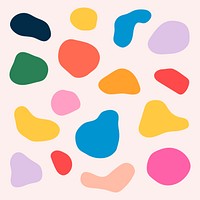 Colorful abstract shapes sticker psd set