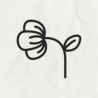 Flower line icon psd in black tone