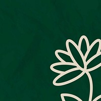 Floral line green background vector