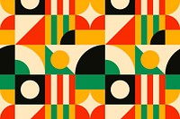 Bauhaus inspired pattern vector flat design background